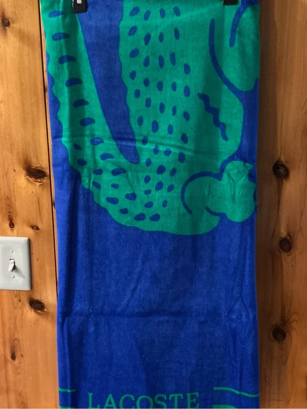 Lacoste Frame Crocodile Print Cotton Beach Towel, 36